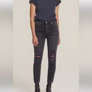 Agolde Women's Black Distressed Jeans